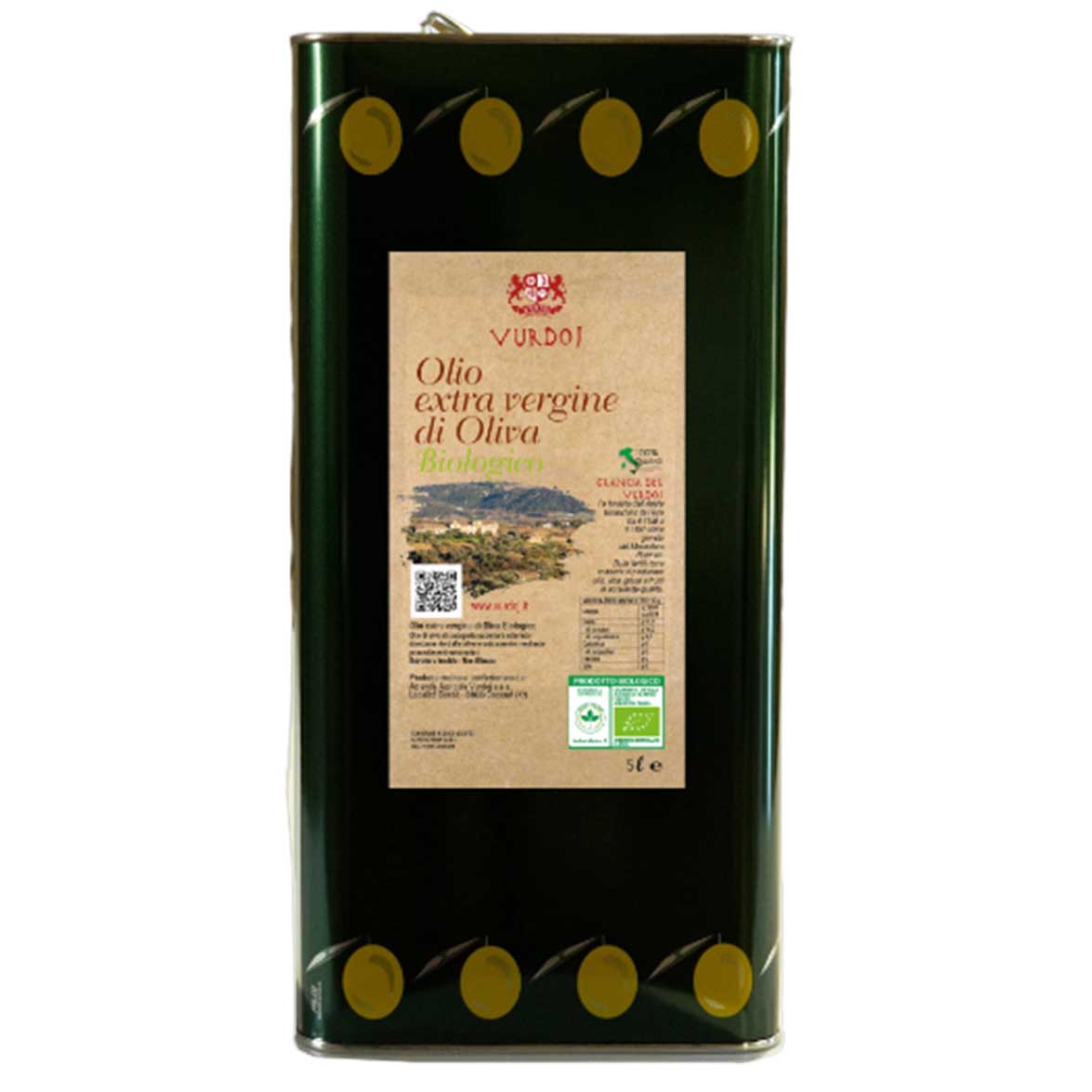 Olio Extra Vergine di Oliva Biologico (Lattina da 5 litri)